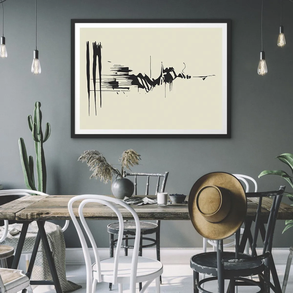 Poster in cornice nera - Astrazione frettolosa - 50x40 cm