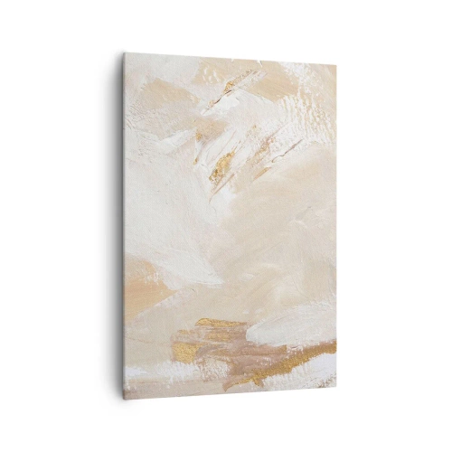 Quadro su tela - Stampe su Tela - Delicati toni astratti nelle tonalità del beige e dell'oro - 70x100cm - Composizione pastello - Decorazione murale moderna per soggiorno e camera da letto ARTTOR
