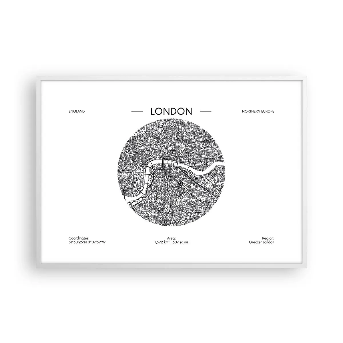Poster in cornice bianca - Anatomia di Londra - 100x70 cm
