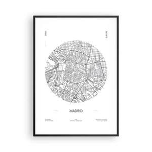Poster in cornice nera - Anatomia di Madrid - 70x100 cm
