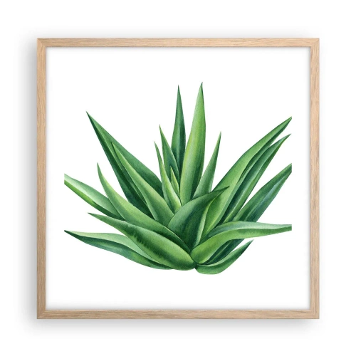 Poster in cornice rovere chiaro - Verde - forza - vita - 50x50 cm