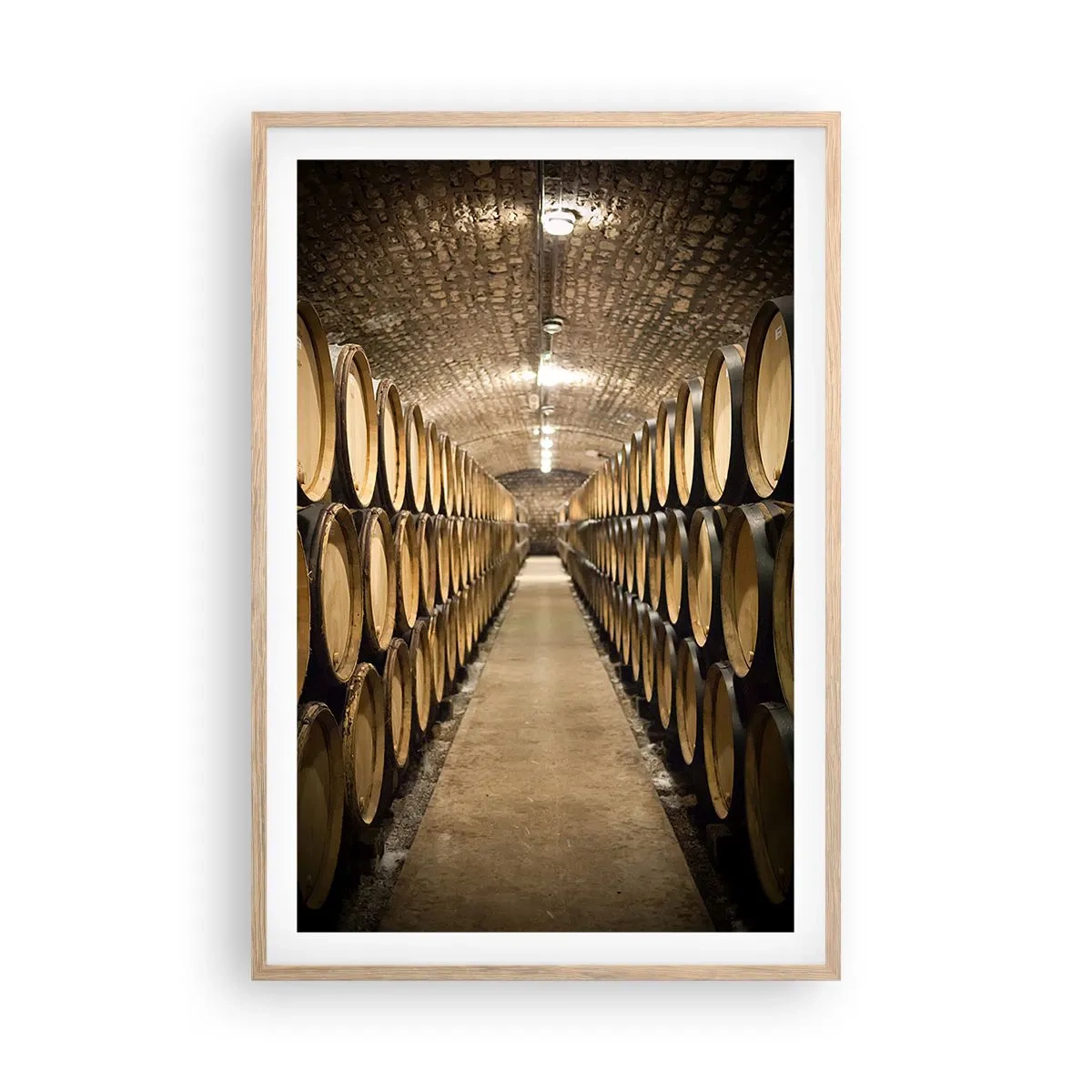 Poster in cornice rovere chiaro - Nella cantina in mattoni - 61x91 cm