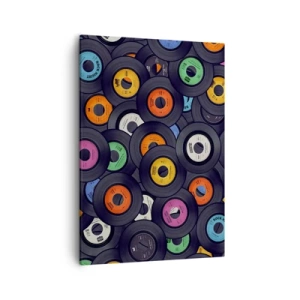 Quadro su tela - Stampe su Tela - Vinili colorati impilati uno sopra l'altro - 50x70cm - I colori della classicità - Decorazione murale moderna per soggiorno e camera da letto ARTTOR