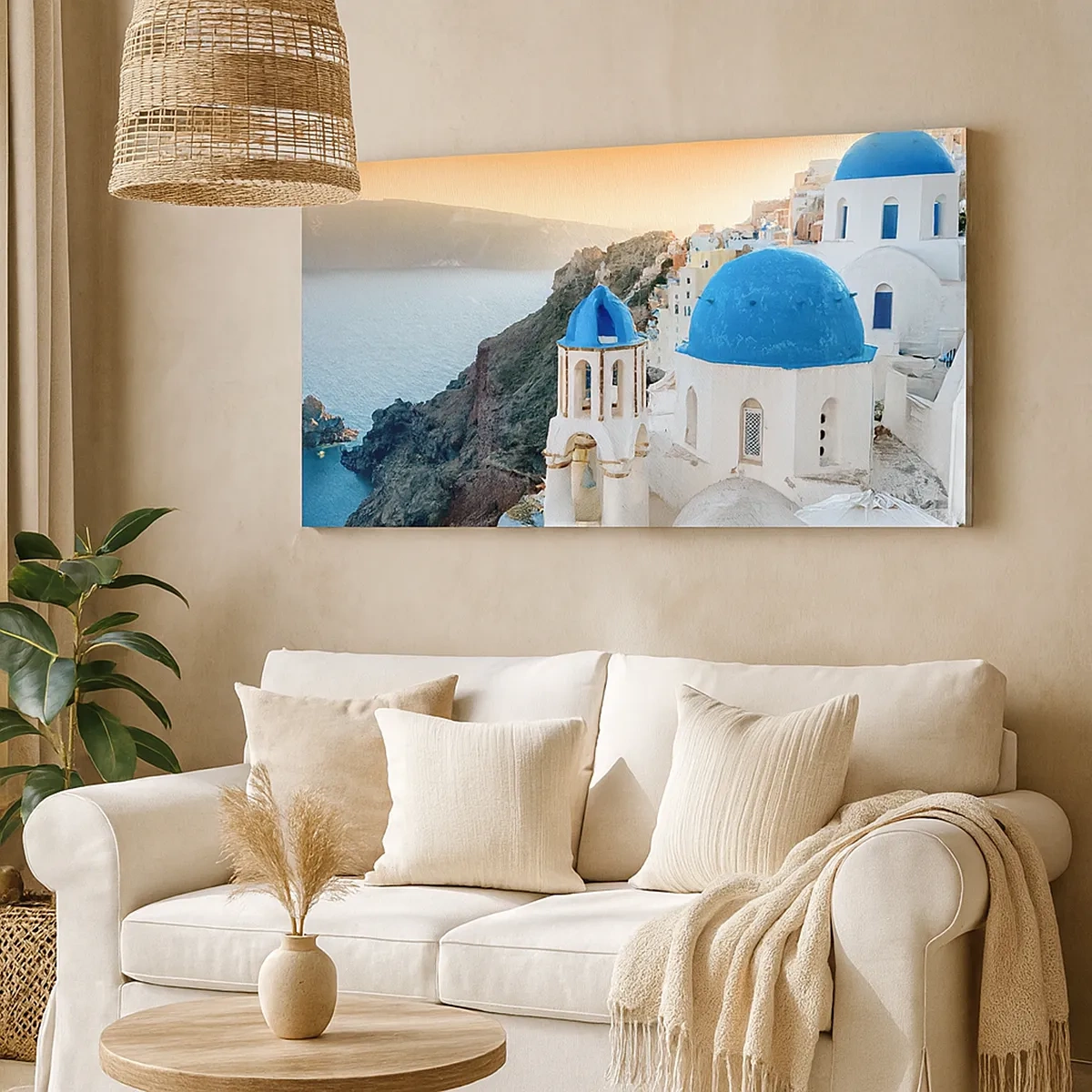 Quadro su tela - Stampe su Tela - Santorini: aggrappate alle rocce - 30x30 cm