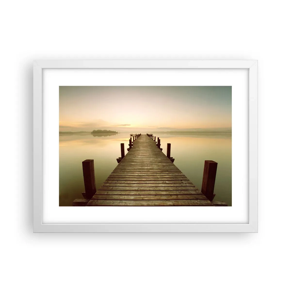 Poster in cornice bianca - Aurora, alba, luce - 40x30 cm