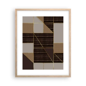 Poster in cornice rovere chiaro - Mosaico di marrone e oro - 40x50 cm