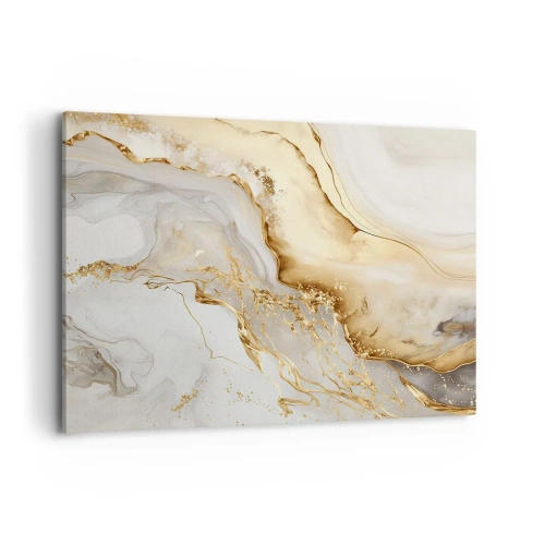 Quadro su tela - Stampe su Tela - Motivi astratti in oro e marmo su uno sfondo chiaro - 120x80cm - Astrazione: bellezza e bontà - Decorazione murale moderna per soggiorno e camera da letto ARTTOR