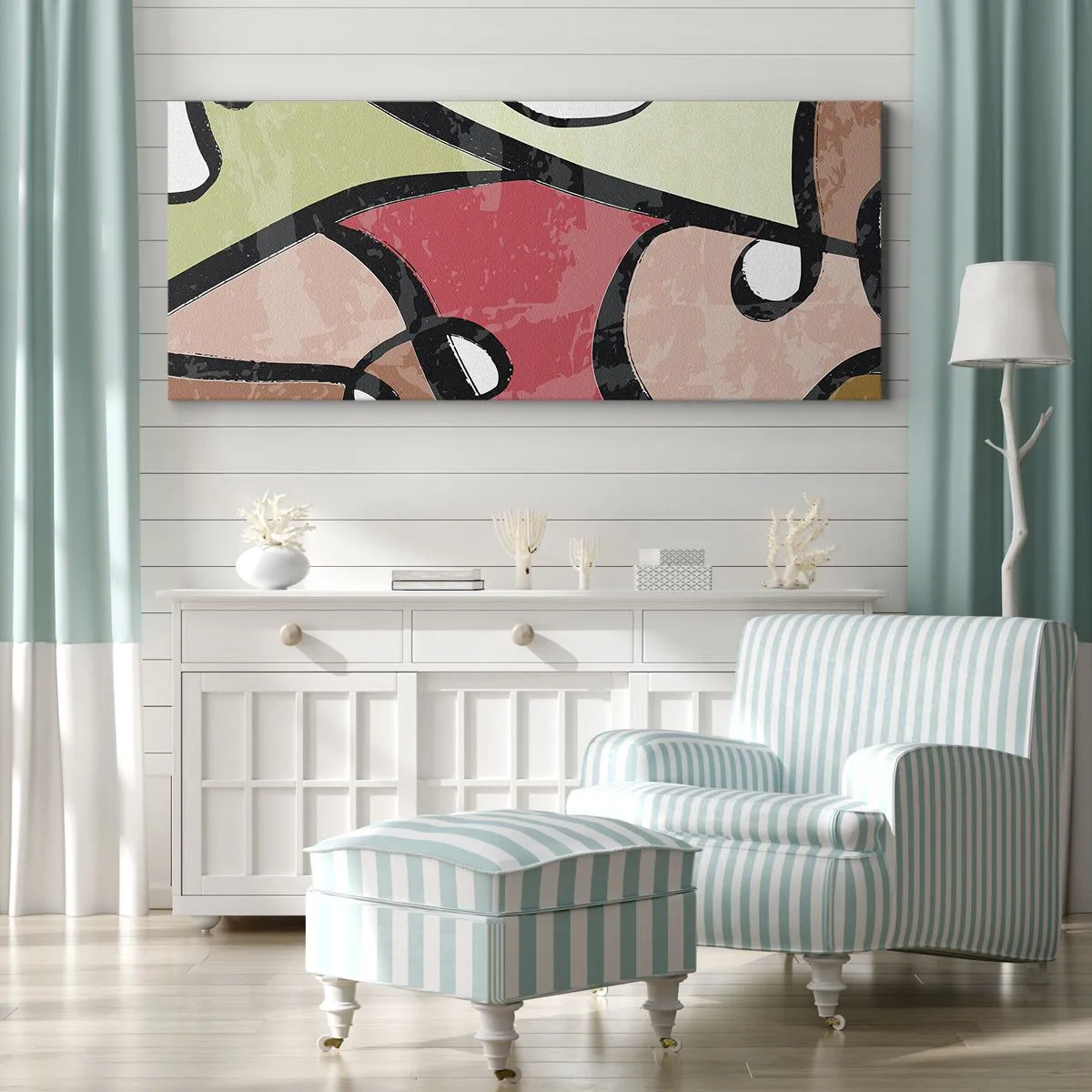 Quadro su tela - Stampe su Tela - Piroette tra i colori - 100x40 cm