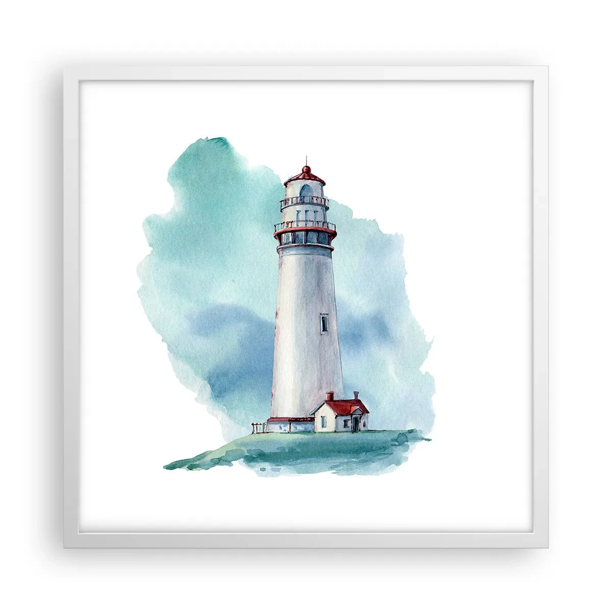 Poster in cornice bianca - Il mite amico del blu - 50x50 cm