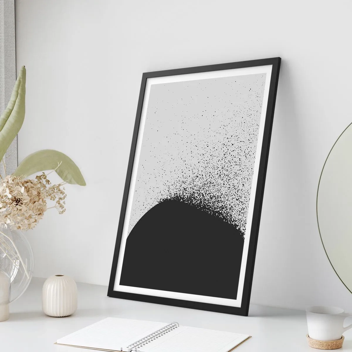 Poster in cornice nera - Il movimento delle particelle - 61x91 cm