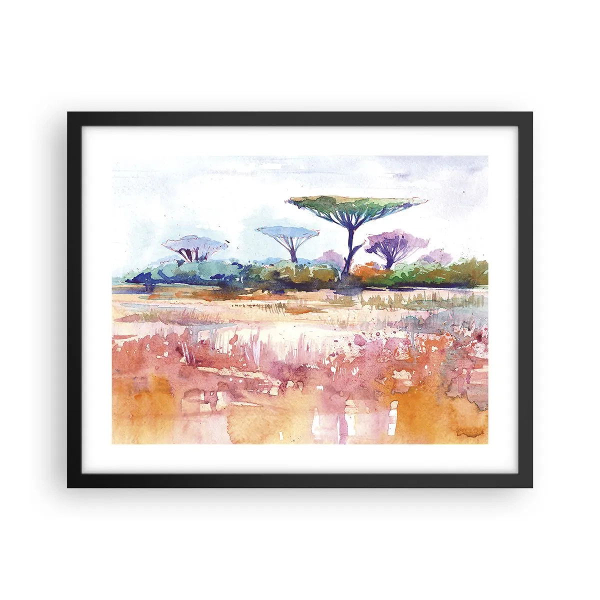 Poster in cornice nera - I colori della savana - 50x40 cm