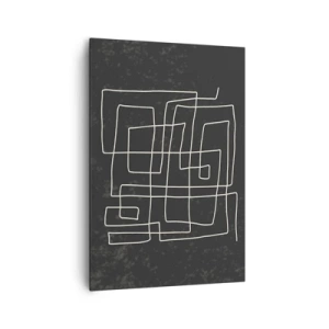 Quadro su tela - Stampe su Tela - Motivo geometrico astratto su sfondo scuro - 70x100cm - Non è così semplice - Decorazione murale moderna per soggiorno e camera da letto ARTTOR