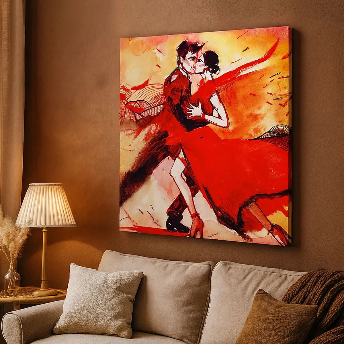 Quadro su tela - Stampe su Tela - Il ritmo porpora della passione - 30x30 cm