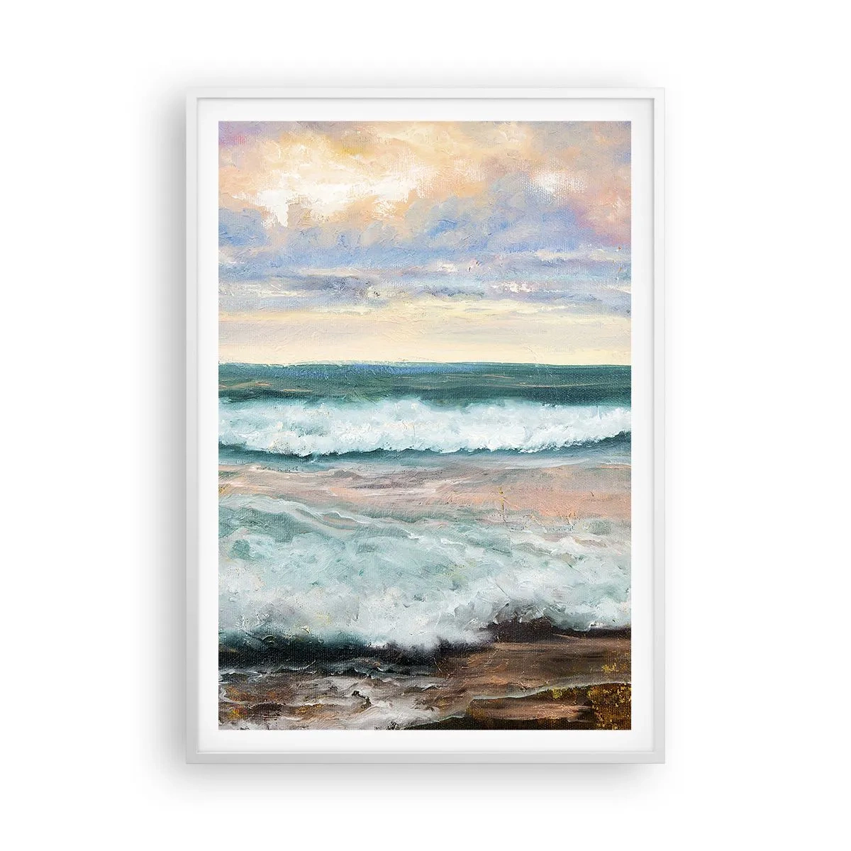 Poster in cornice bianca - Dove l'anima si calma - 70x100 cm
