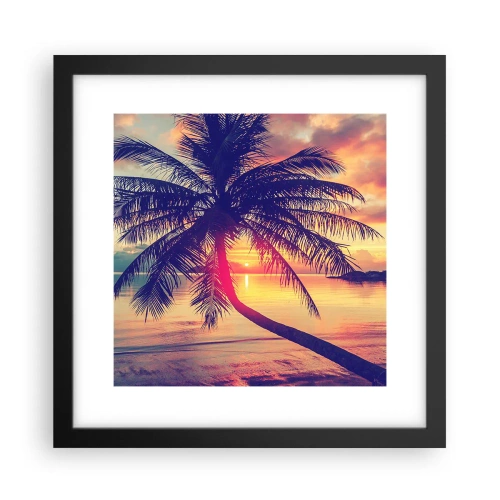 Poster in cornice nera - Sera sotto le palme - 30x30 cm
