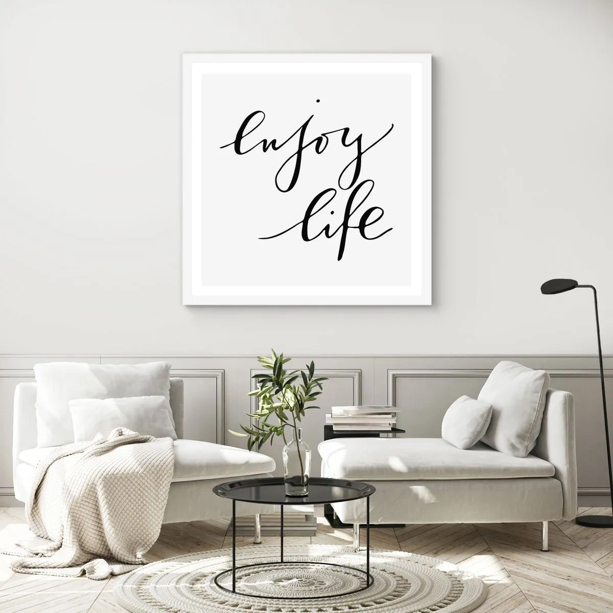 Poster in cornice bianca - Niente da aggiungere... - 30x30 cm