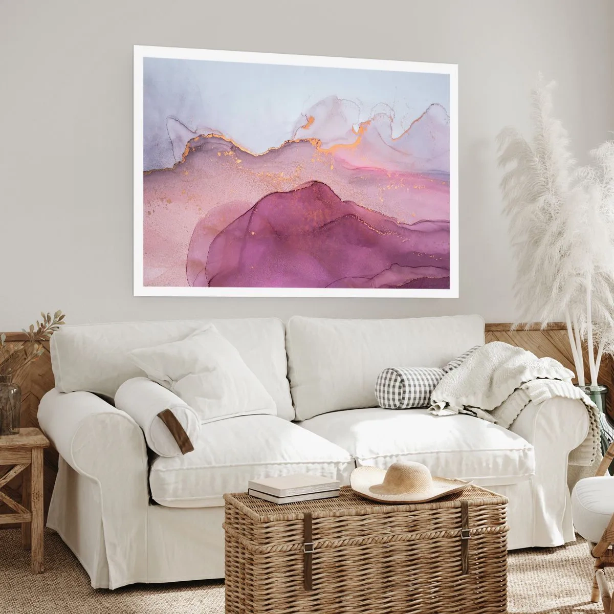 Poster - Onde di lilla e viola - 70x50 cm