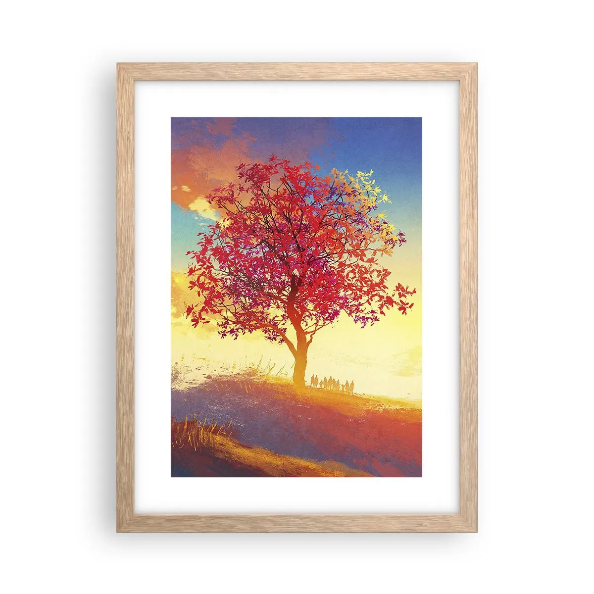 Poster in cornice rovere chiaro - Pellegrino alla meta - 30x40 cm