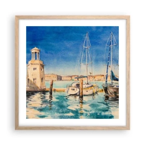 Poster in cornice rovere chiaro - La laguna assolata - 50x50 cm