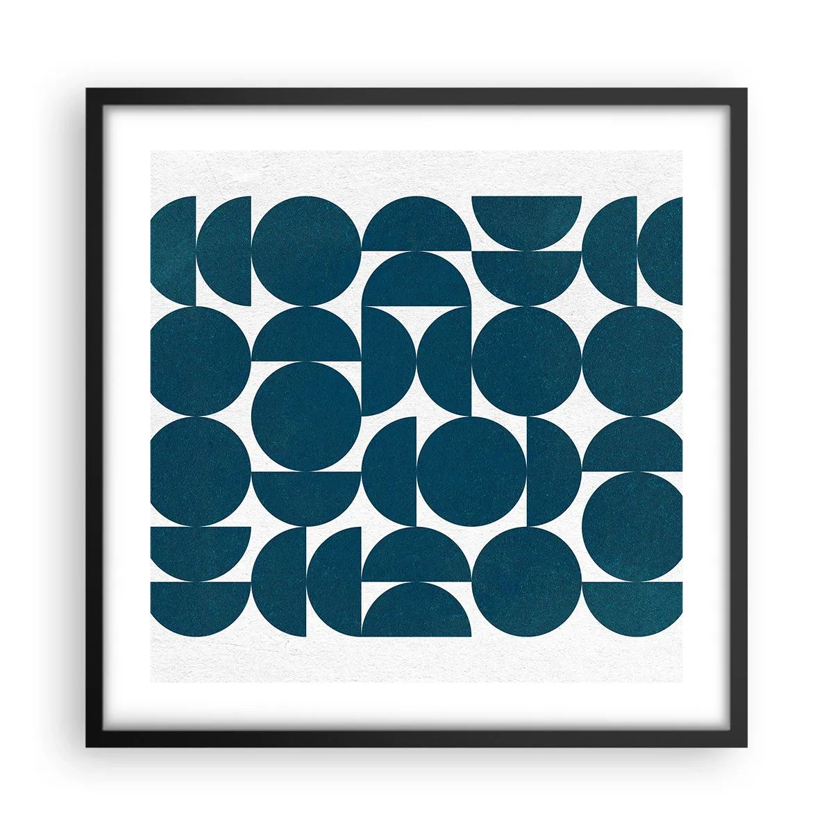 Poster in cornice nera - Cerchi e semicerchi - 50x50 cm