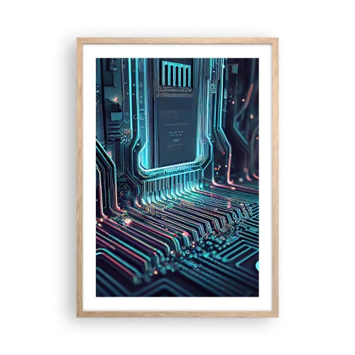 Poster in cornice rovere chiaro - Sto pensando qualcosa... - 50x70 cm