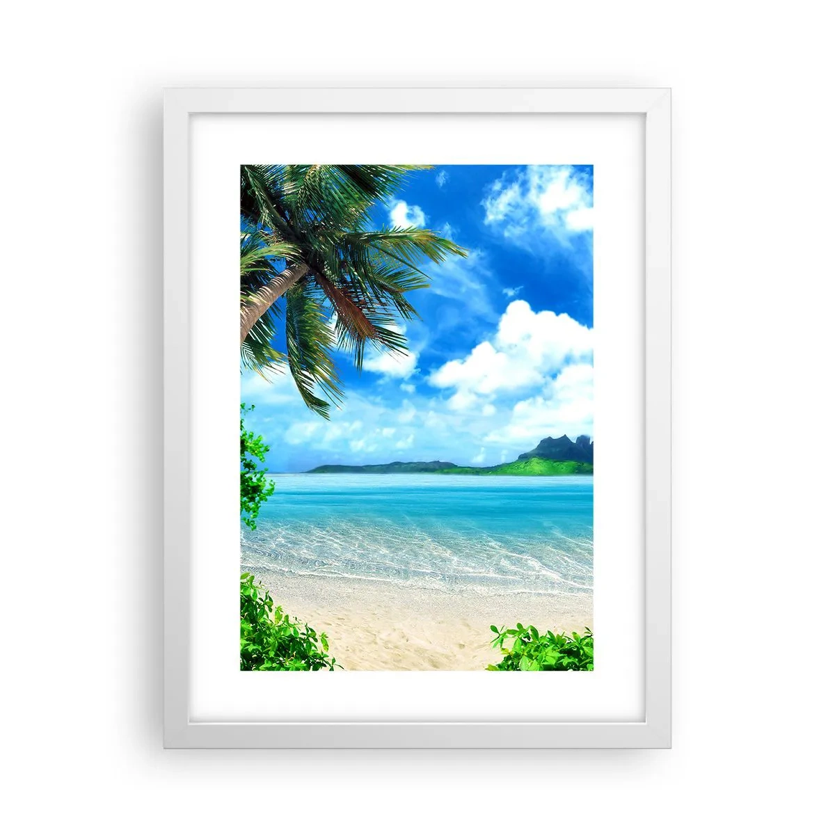 Poster in cornice bianca - L'azzurro dei tropici - 30x40 cm