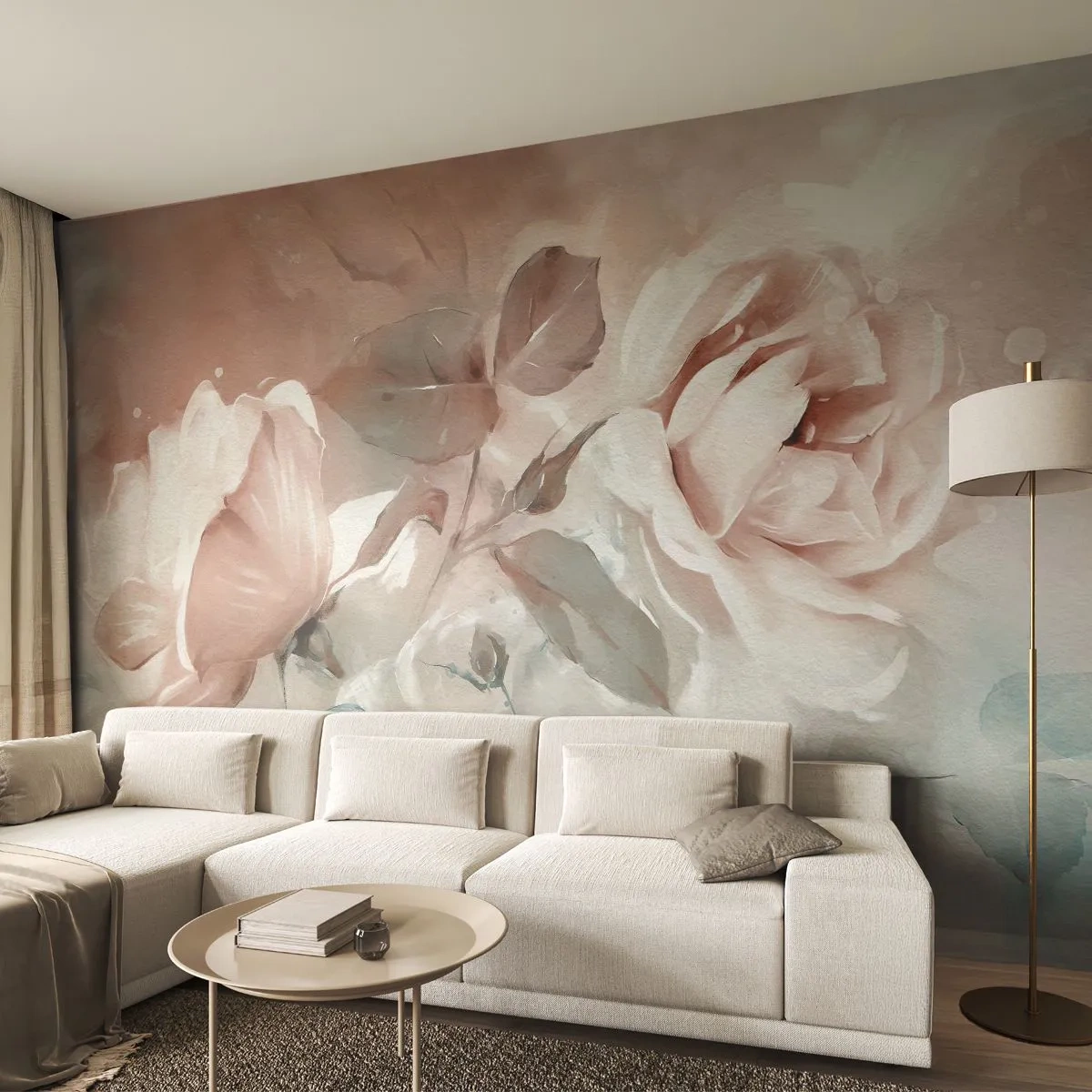 Fotomurali Premium Sand - Lo spirito del romanticismo - Fiori, Romantico, Rose - 450x315 cm