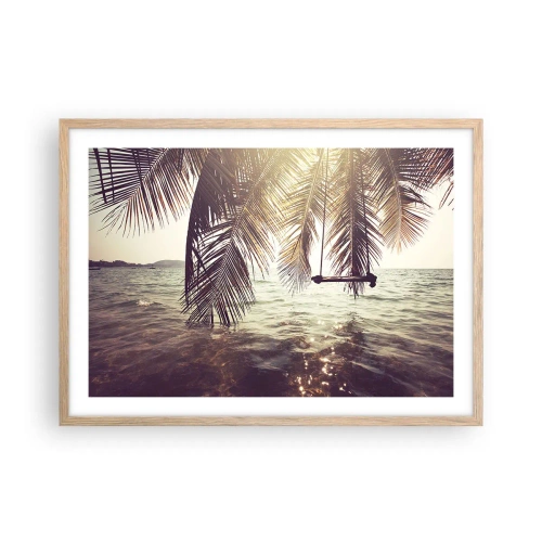 Poster in cornice rovere chiaro - Si può dondolare tra le nuvole a volontà - 70x50 cm