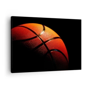 Quadro su tela - Stampe su Tela - Primo piano di un pallone da basket su sfondo nero - 70x50cm - Bella come un pianeta - Decorazione murale moderna per soggiorno e camera da letto ARTTOR