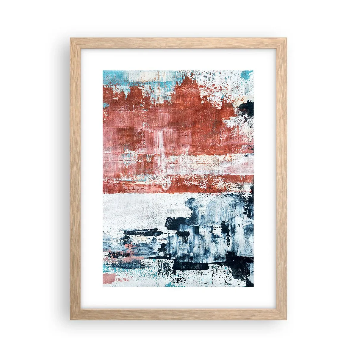 Poster in cornice rovere chiaro - Astratto in due metà - 30x40 cm