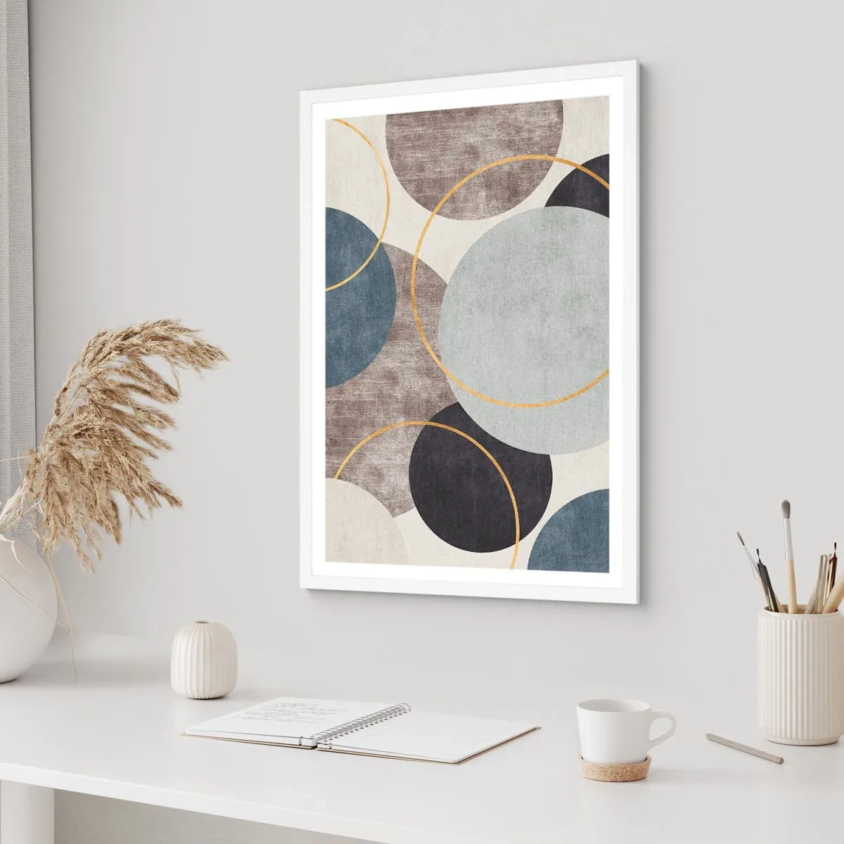 Poster in cornice bianca - Un cerchio dietro l'altro - 50x70 cm