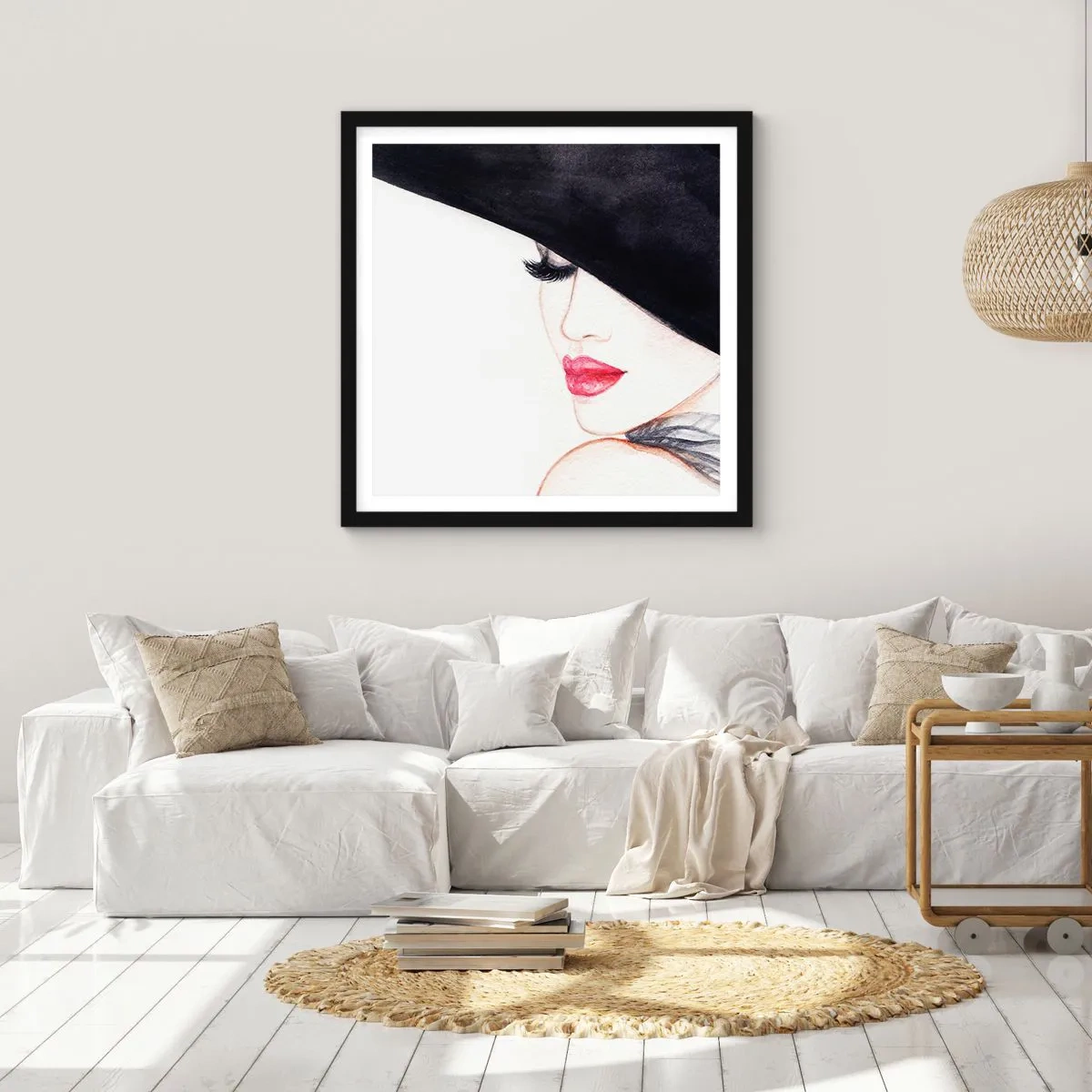 Poster in cornice nera - Eleganza e sensualità - 60x60 cm