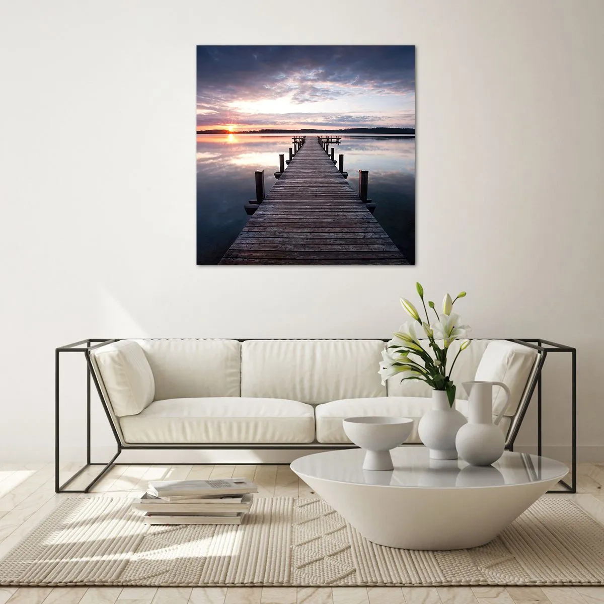 Quadro su vetro - Il silenzioso confine del giorno e della notte - 50x50 cm