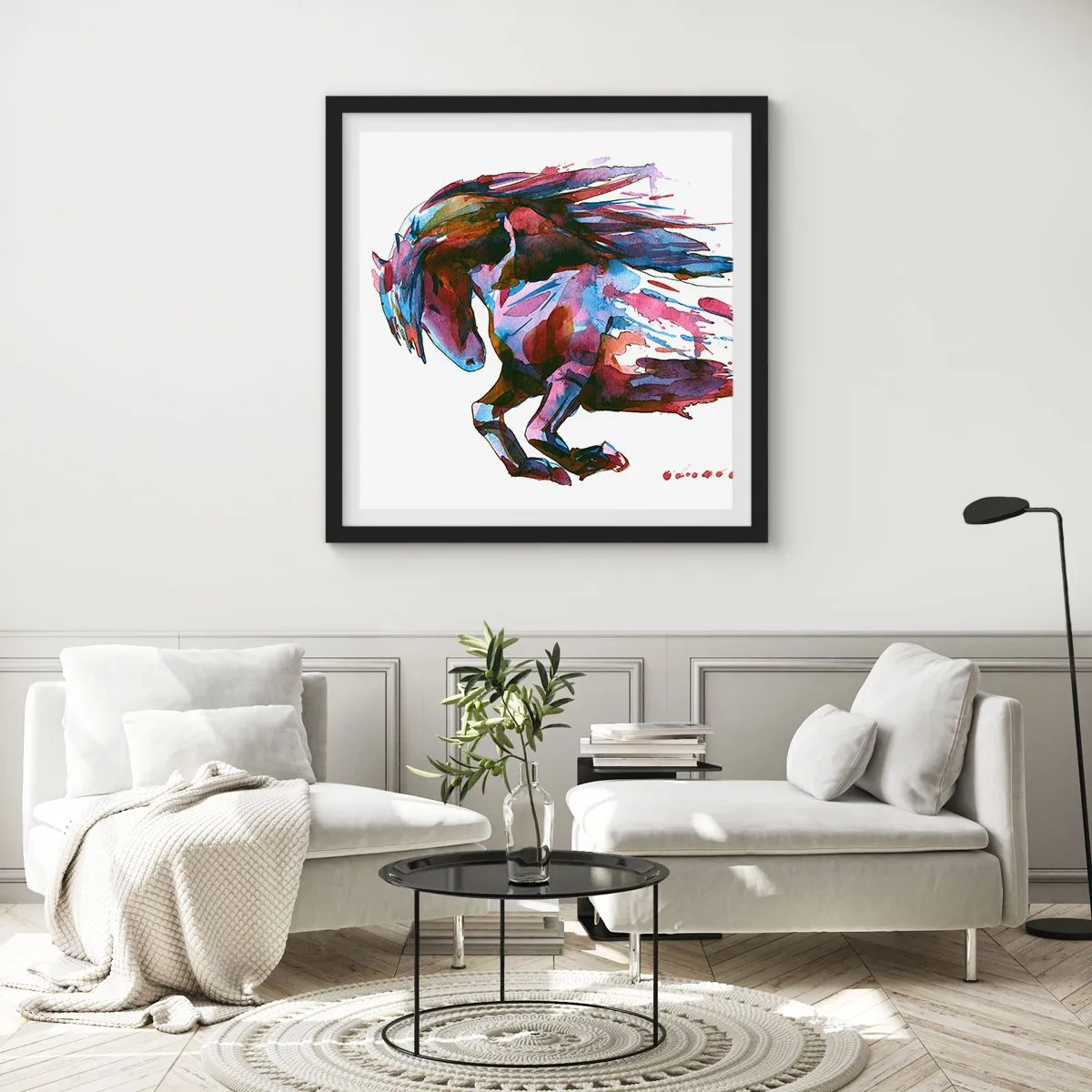 Poster in cornice nera - In estasi - 40x40 cm