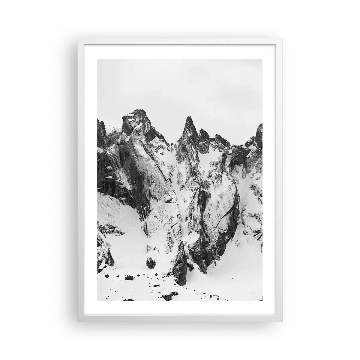 Poster in cornice bianca - Cresta minacciosa di granito - 50x70 cm