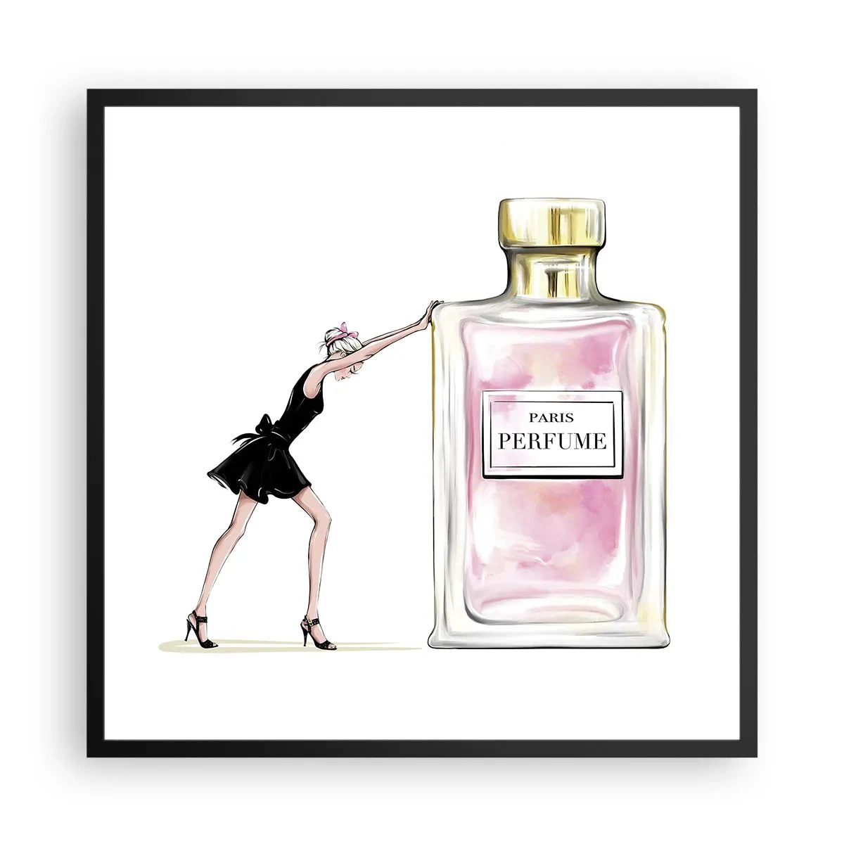 Poster in cornice nera - L'essenza della femminilità - 60x60 cm