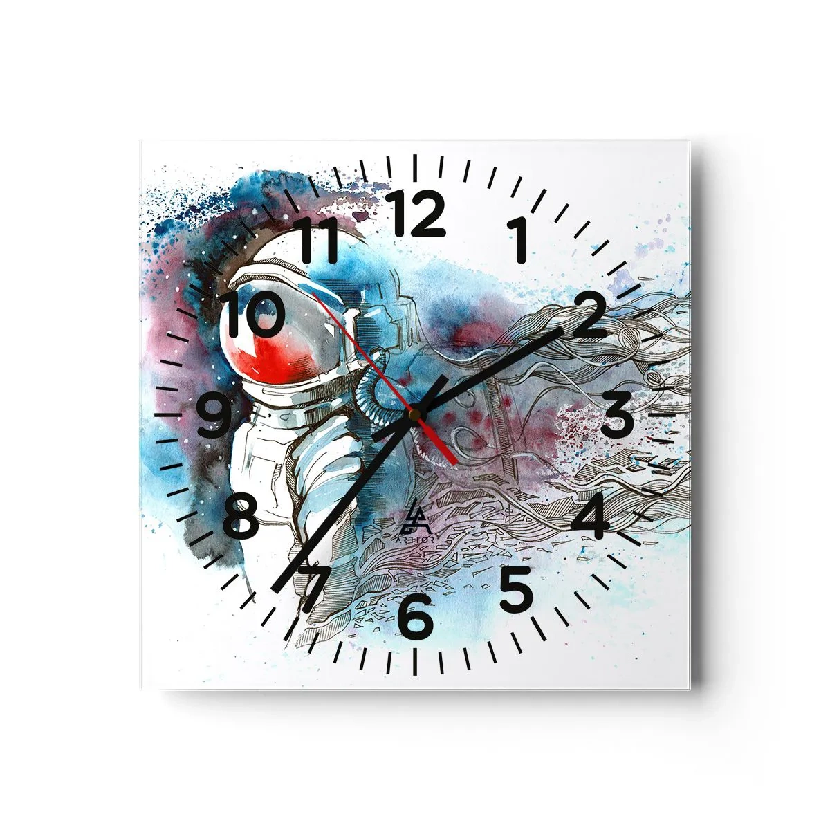Orologio da parete - Orologio in Vetro - Da solo nel cosmo - 40x40 cm