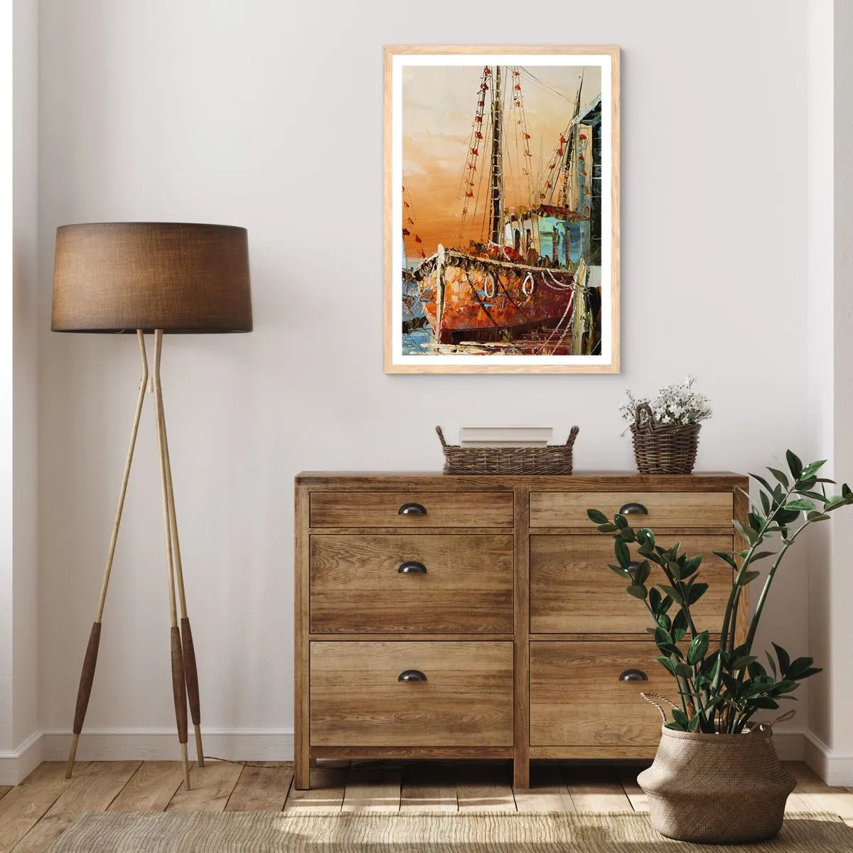 Poster in cornice rovere chiaro - Ritorno tranquillo - 61x91 cm