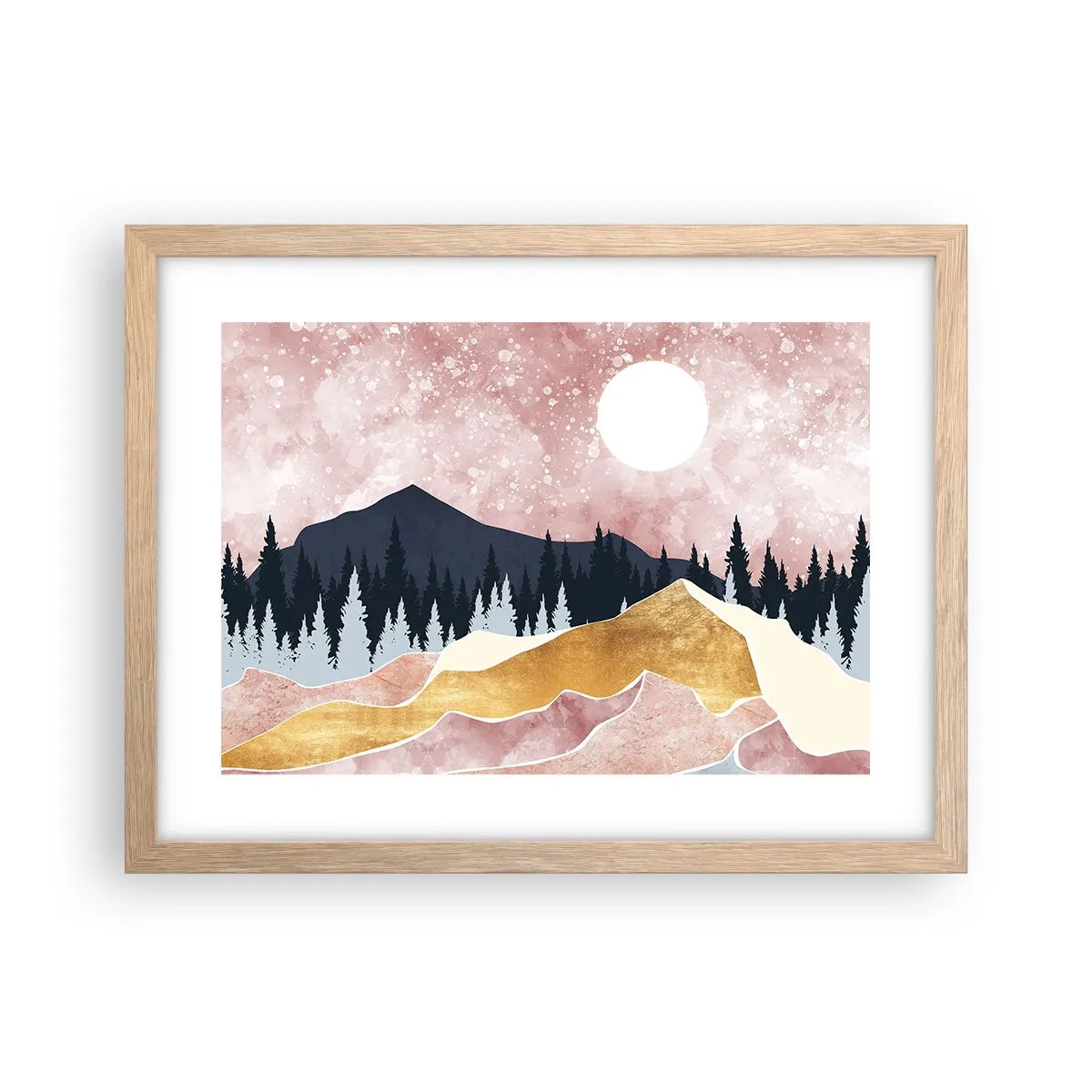 Poster in cornice rovere chiaro - Guardiano notturno - 40x30 cm