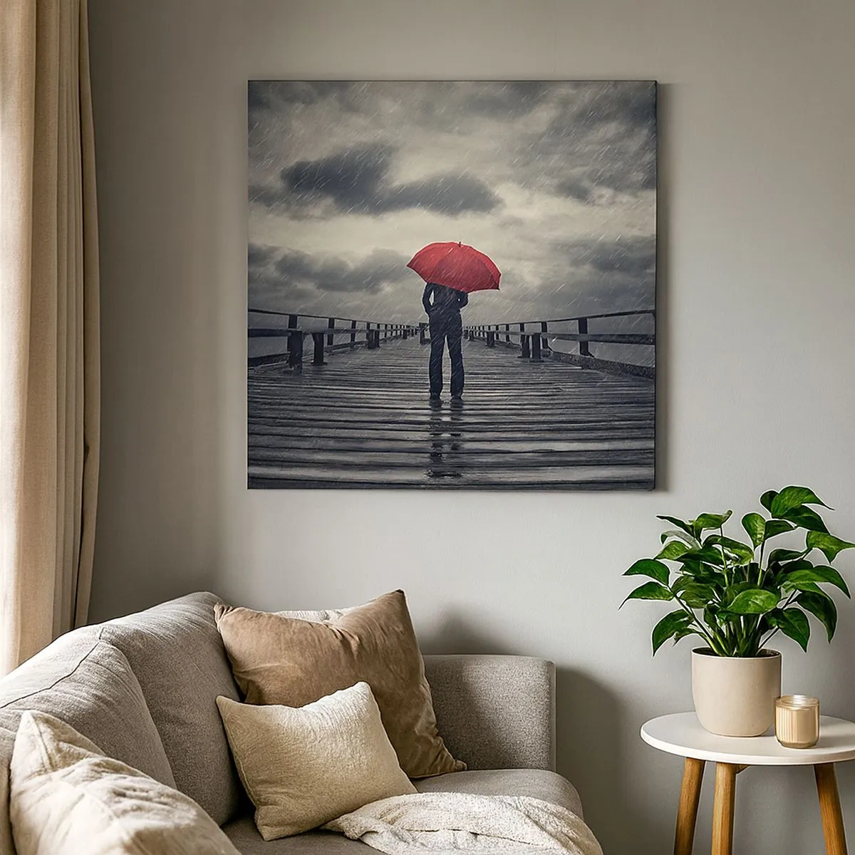 Quadro su tela - Stampe su Tela - Non importa che piove - 30x30 cm