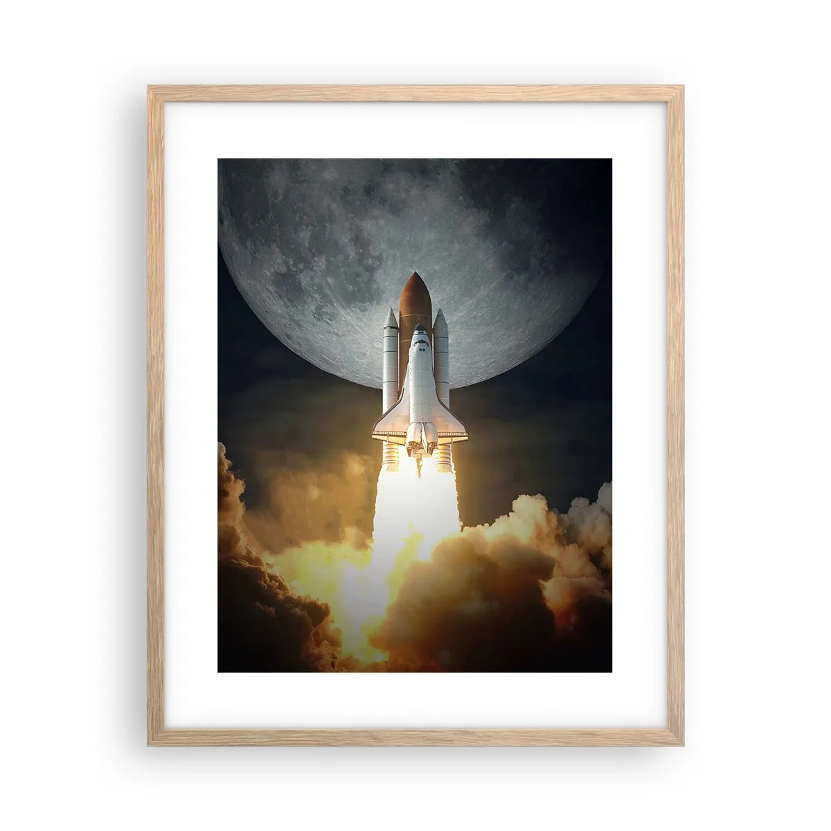 Poster in cornice rovere chiaro - L'inizio di un'avventura spaziale - 40x50 cm