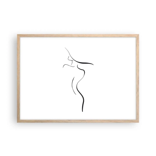 Poster in cornice rovere chiaro - Inafferrabile come un'onda - 70x50 cm