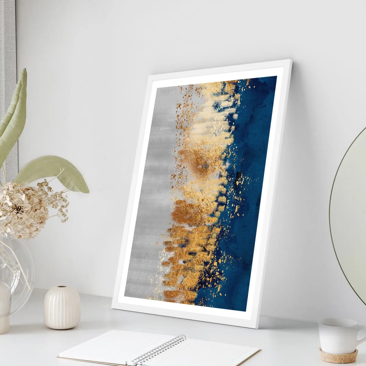 Poster in cornice bianca - Composizione moderna con bagliore - 40x50 cm