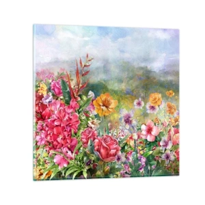 Quadro su vetro - Il giardino impazzito - 30x30 cm