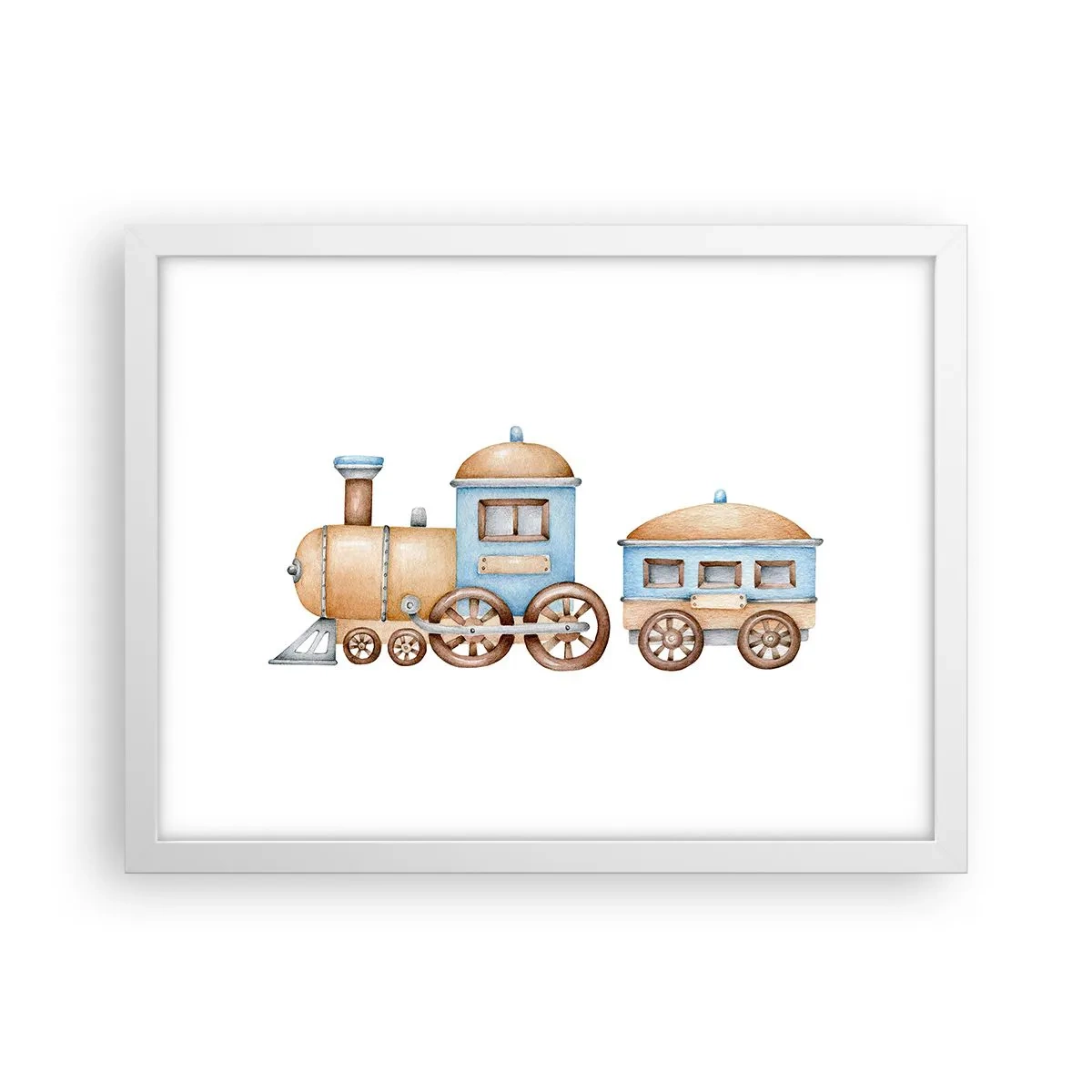 Poster in cornice bianca - Fermo alla stazione... - 40x30 cm