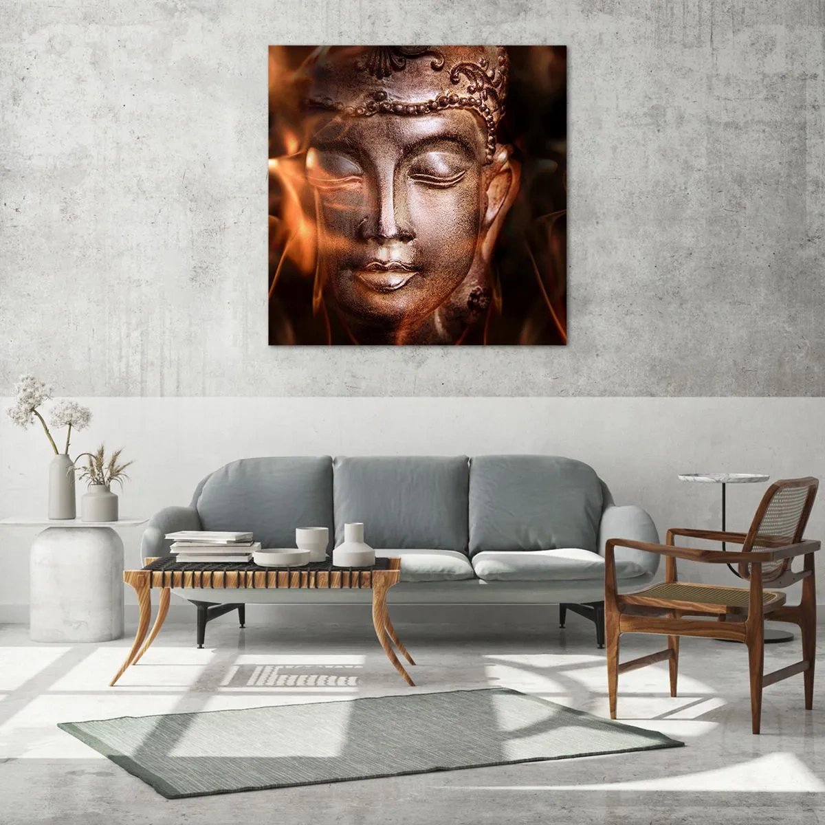 Quadro su vetro - Esiste solo qui e ora - 70x70 cm