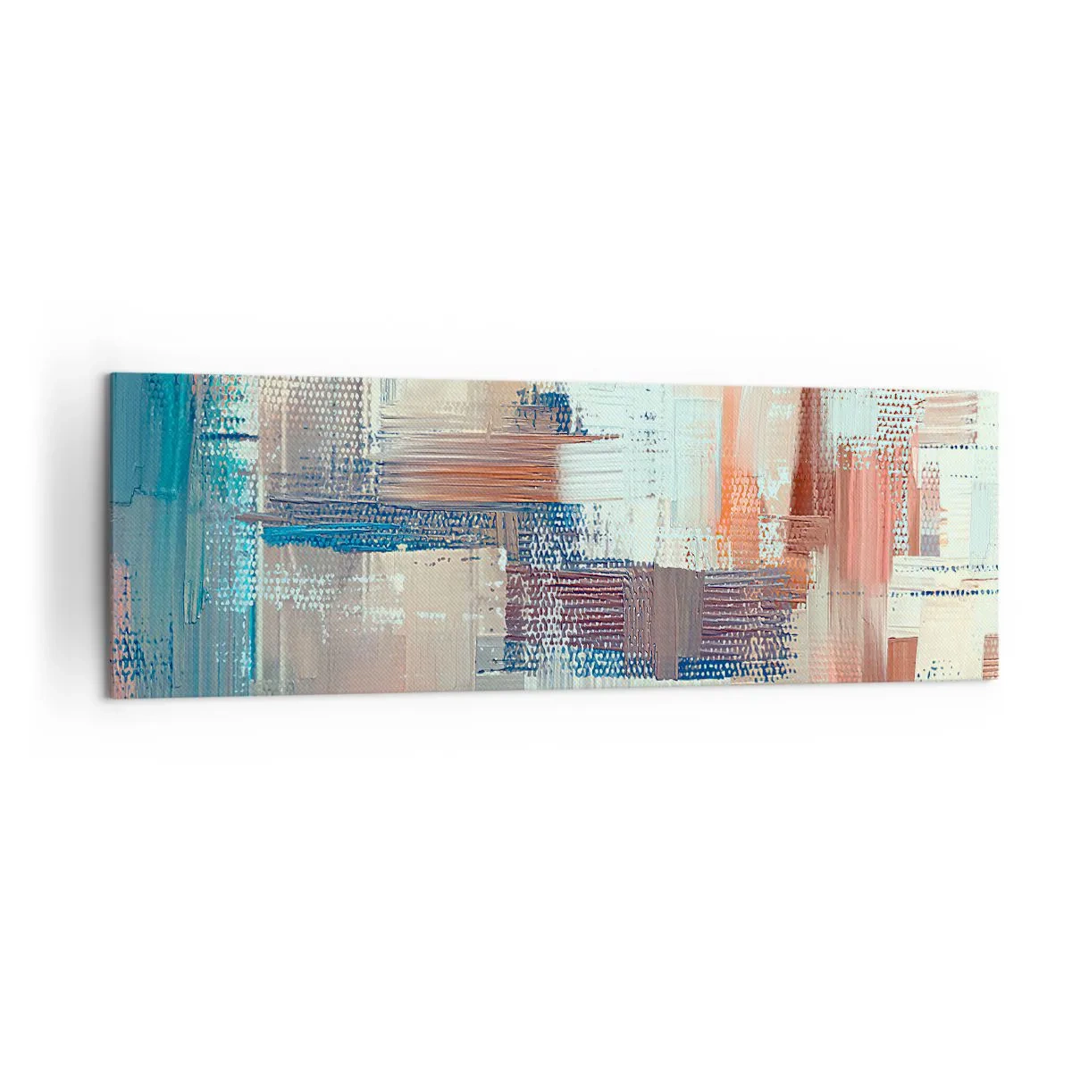 Quadro su tela - Stampe su Tela - Composizione astratta nei toni del blu e del beige - 160x50cm - Arrivando alla luce - Decorazione murale moderna per soggiorno e camera da letto ARTTOR