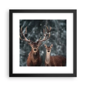 Poster in cornice nera - Il re della foresta con la consorte - 30x30 cm