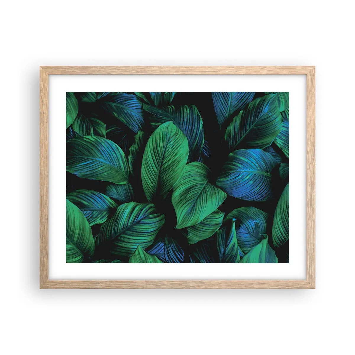 Poster in cornice rovere chiaro - Nella folla verde - 50x40 cm