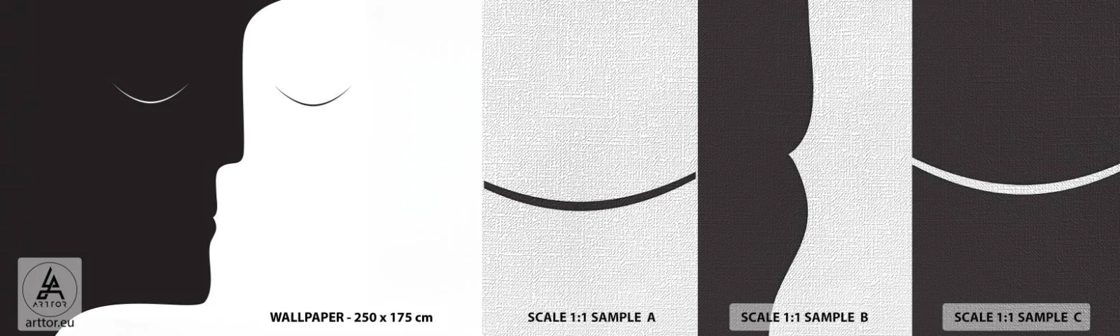 Campione di Fotomurale Premium Canvas - Unità degli opposti - Persone, Coppia, Pezzo - 100x30 cm